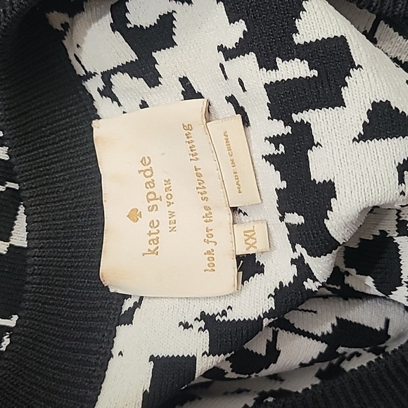 Kate Spade Black and White Floral Jacquard Fit and Flare Dress, Size XXL - Picture 3 of 6